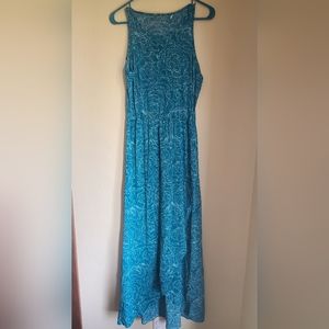 Medium Toad & Co. Teal Blue Maxi Dress